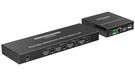 PremiumCord 4K HDMI KVM Switch 4:1 + Extender via Cat6/7 met afstandsbediening, UHD 4K 2160p 60Hz, Full HD 1080p, USB-overdracht, HDMI 2.0, HDR, 3D, zonder vertraging, metalen behuizing