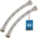 KOTARBAU® 2 Pièces - Tuyau de raccordement flexible 3/8"x3/8" - Tuyau de raccordement pour robinetterie 20 cm - Tuyau de robinet flexible - Écrou tournant x raccord à compression - Tuyau de raccordement sanitaire - Tuyau de raccordement tressé en acier inoxydable