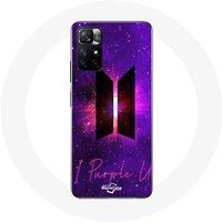 Maniacase Etui voor Xiaomi Redmi Note 11s 5G Bangtan Sonyeondan Logo BTS Concept Violet