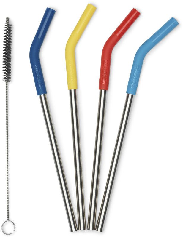 Klean Kanteen Straw Set - 4 Pieces - 8mm - Silver/Multi