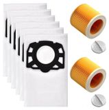 Kärcher Sacs d'aspirateur set pour Kärcher SE4/SE4 Plus, 6 sacs + 2 filtres HEPA