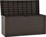 Happyment Coffre de jardin XL – Coffre de rangement – Étanche – Avec couvercle – Marron – Convient pour l'intérieur et l'extérieur – 280 litres – 117 cm