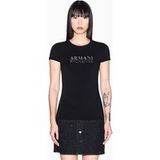 Armani A|X Armani Exchange pour femme. XW001837AF16294UC001 T-shirt avec logo noir (XS), Casuel, Coton, Manche courte