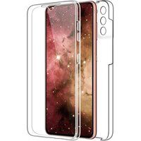 Phonillico® Case voor Samsung S21 - Transparant Integraal Siliconen 2 In elkaar grijpende delen voor en achter
