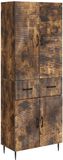 vidaXL Kast - Set - 2 - st - Gerookt - eiken - Bewerkt - hout