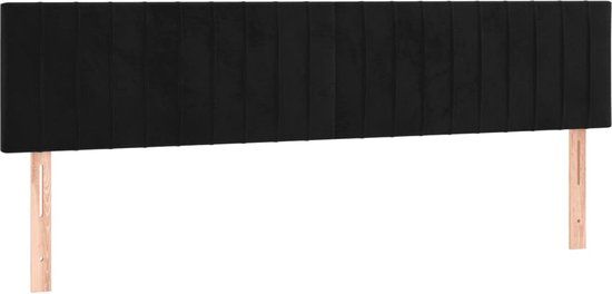 vidaXL Hoofdbord 180x5x78/88 cm fluweel zwart