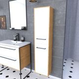 Douchezuil Aurlane Badkamerkolom 30x35 cm hangend - 2 deuren mat witte afwerking