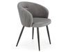 Chaise en velours de polyester gris avec dossier arrondi