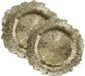 Inge-glas Inge Christmas Diner/kerstdiner onderborden - 4x st - goud - D33 - kunststof - rond