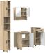 vidaXL Badkamermeubel Set 4 Stuks Sonoma Eik Bewerkt Hout & Metaal