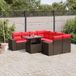 Maison Exclusive - Ensemble de jardin 9 pièces, avec coussins, marron, en polyrotin