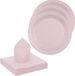 Santex feest/verjaardag servies set - 20x bordjes/20x servetten - lichtroze - karton