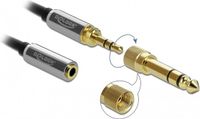 Delock Câble audio 3 m Connecteur jack 3.5 mm vers connecteur jack 6.35 mm - Noir