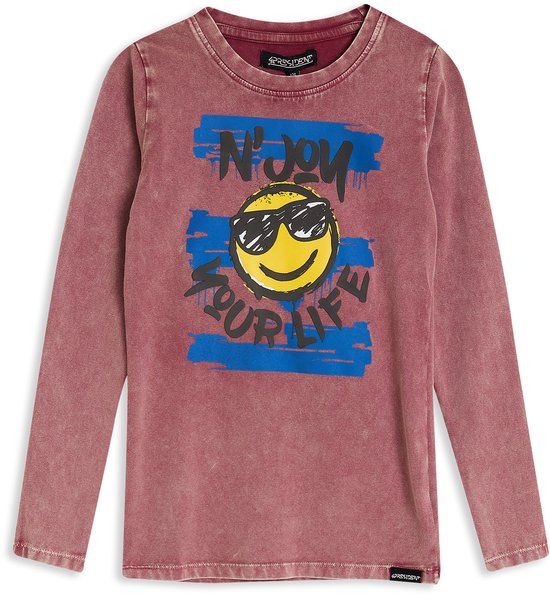 4PRESIDENT Nina Purple Kinderjurk Lange Mouw Katoen Ronde Hals Printopdruk Rits Casual Herfst/Winter