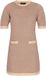 faina A-lijn Jurk met ronde hals en korte mouw - Taupe Beige