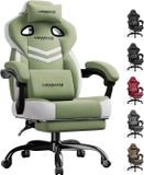 LUCKRACER - Gaming Stoel Bureaustoel - Met Memory Foam en Voetensteun - Groen