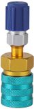 Dailygoods Adaptateur de climatiseur automatique - R1234YF vers R134A - Avec boîtier métallique - Petite connexion latérale - Haute qualité - Pour voitures