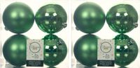 Decoris Boules de Noël - 8x pc - vert - D10 cm - plastique - décoration de Noël