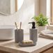 MSV Badkamer Accessoireset – 3-delige Badkamerset met Zeepdispenser, Beker en Zeepschaal – Beige