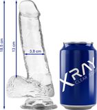X International Dreamlove S.A. Xray Clear Cock With Balls Dildo met Zuignap - Transparante Siliconen - 18.5 x 3.8cm