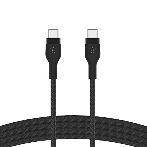 Belkin Cbl Si tress' USB-C X2 2M NoiBelkin Cbl Siliconen tress' US