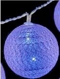 Krist+ Lichtsnoer 10 LED Balletjes - Lila Paars - 150 cm - Batterij