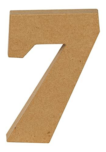 décopatch AC891C – getal 7 kraftpapier 20 cm om te versieren van papiermaché, bruin – interieurdecoratie – DIY en creatieve vrije tijd – 13 x 2,5 x 20 cm