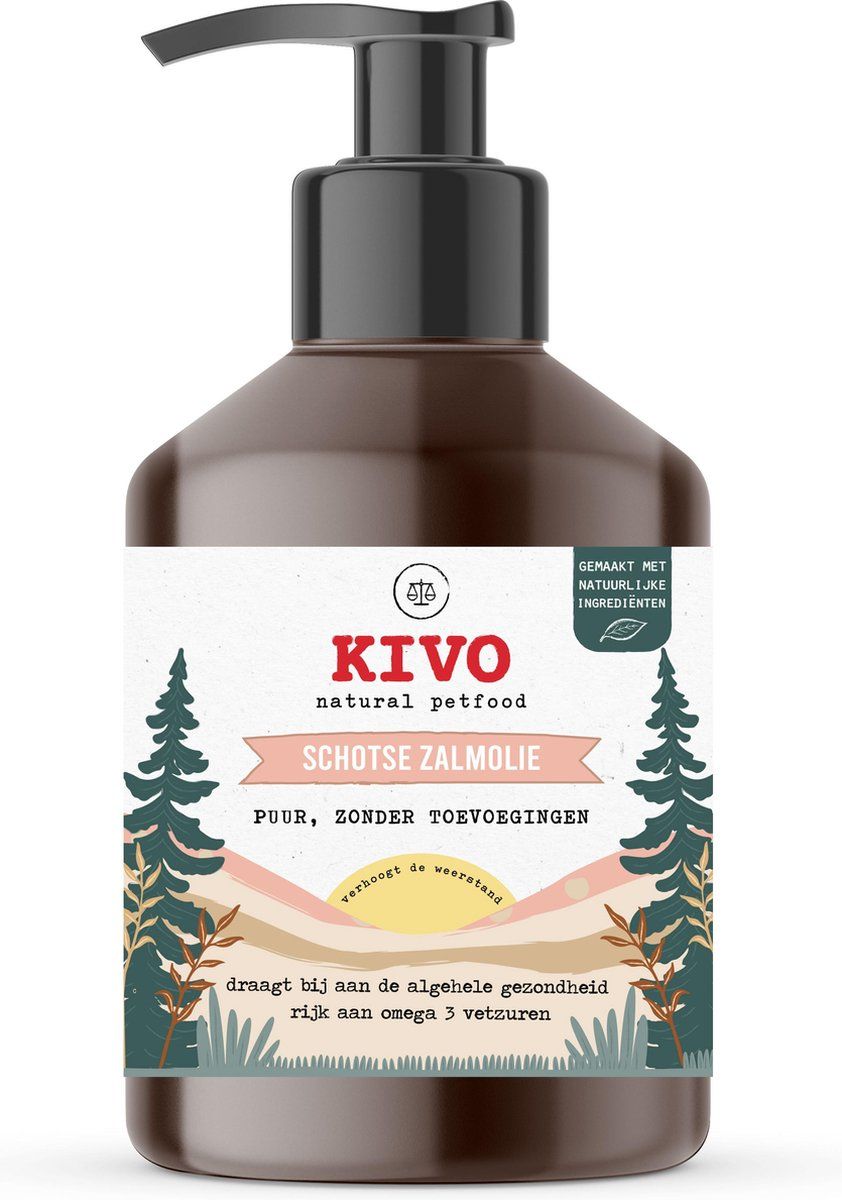 Kivo Petfood Zalmolie voor hond - Supplement hond & kat 500 ml