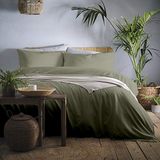 Appletree - Donkergroen beddengoed - Super King Size (260 x 220 cm) - Kaki groen - Zacht en luxueus beddengoed van 100% katoen - Bosgroen dekbedovertrek - Hotel beddengoed stijl