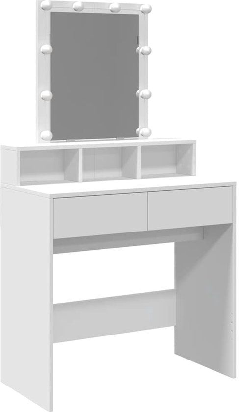vidaXL Kaptafel met LED 80x41x144,5 cm wit