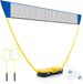 COAST™ Filet de badminton portable - Avec 2 raquettes - 1,6m - Jaune/Bleu