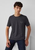 s.Oliver Gemêleerd T-shirt met rolrandje en print op de voorkant