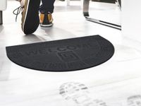 GEMITEX WELCOME Deurmat Made in Italy, half-boval, 40 x 60 cm, zwart