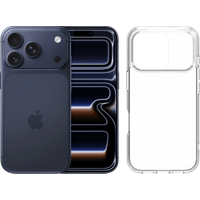 Apple iPhone 17 Pro 512GB Blauw + BlueBuilt Protective Back Cover Transparant