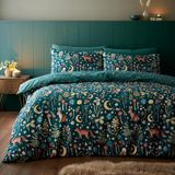 Catherine Lansfield Enchanted Twilight dekbedovertrek set met kussensloop bos groen