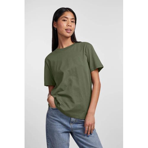 PIECES T-shirt PCRIA - Groen - Biologisch Katoen