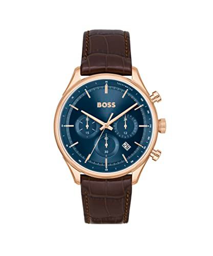 BOSS HB1514050 GREGOR Heren Horloge - Bruin/Rosé goudkleurig - 45 mm