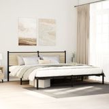 vidaXL Bedframe 200x200 cm Sonoma Eiken & Metaal