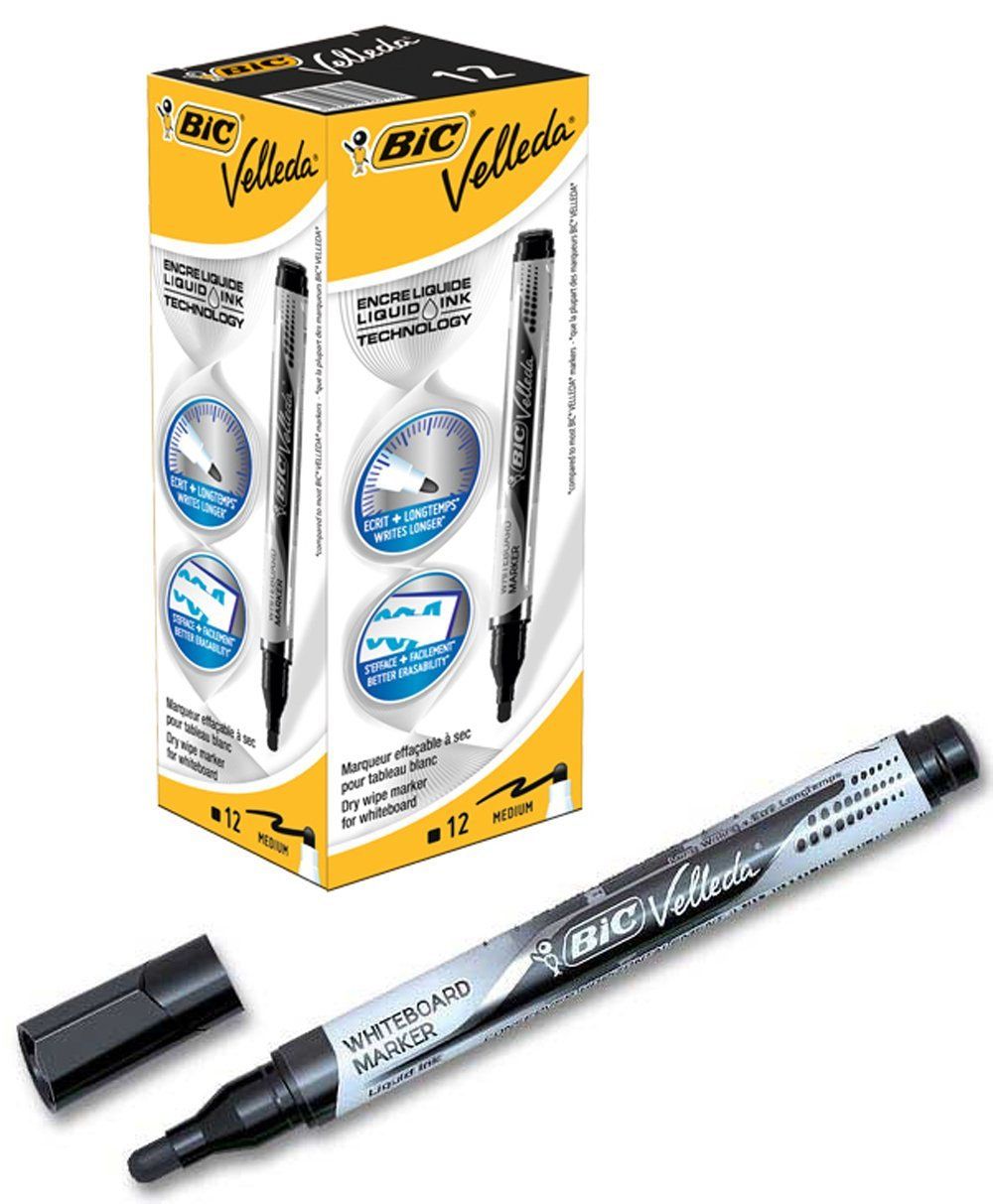 BIC 902088 - Markeerstiften - Zwart - 12 stuks