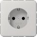 Jung CD1520LG Wandcontactdoos met randaarde Inzetstuk 1-voudig Grijs