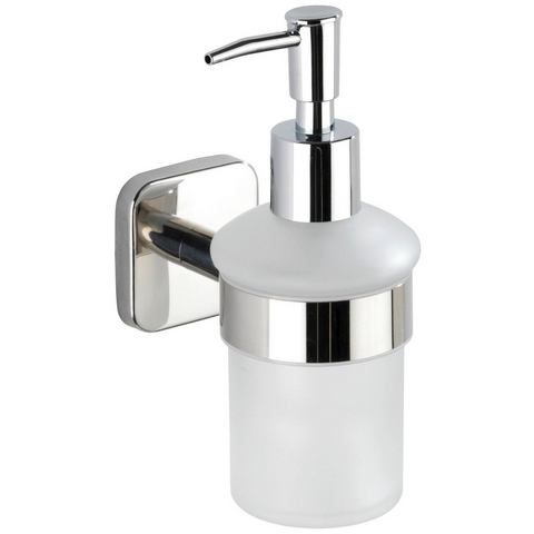 WENKO Mezzano Zeepdispenser - 200 ml - RVS - Zilver/Wit