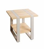 HAKU Bijzettafel eiken naturel metaal kasjmiergrijs spaanplaat salontafel