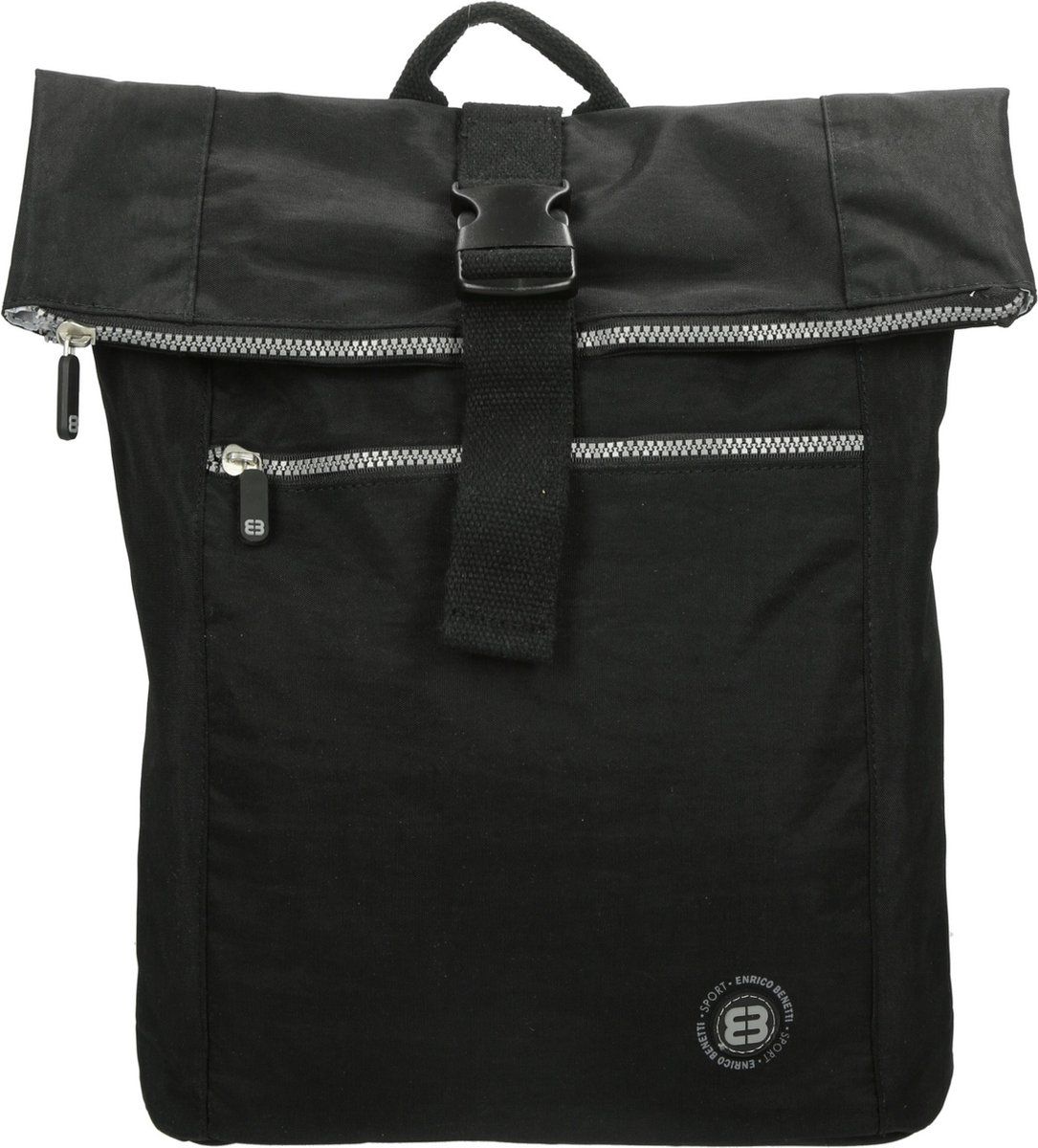 Enrico Benetti Frances 66840 rugzak crinkle nylon - Zwart