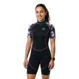 Trespass Sonar 3 mm shorty à manches courtes pour femme avec fermeture éclair dans le dos