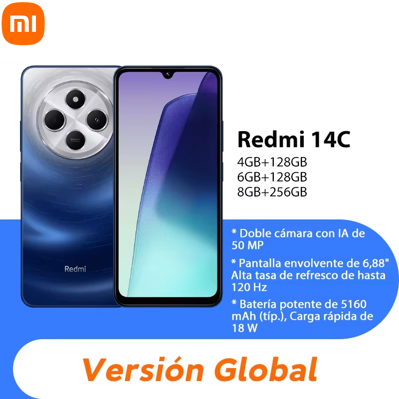 Global Version Xiaomi Redmi 14C Smartphone - 6.88" 120Hz Display - 50MP AI Dual Camera