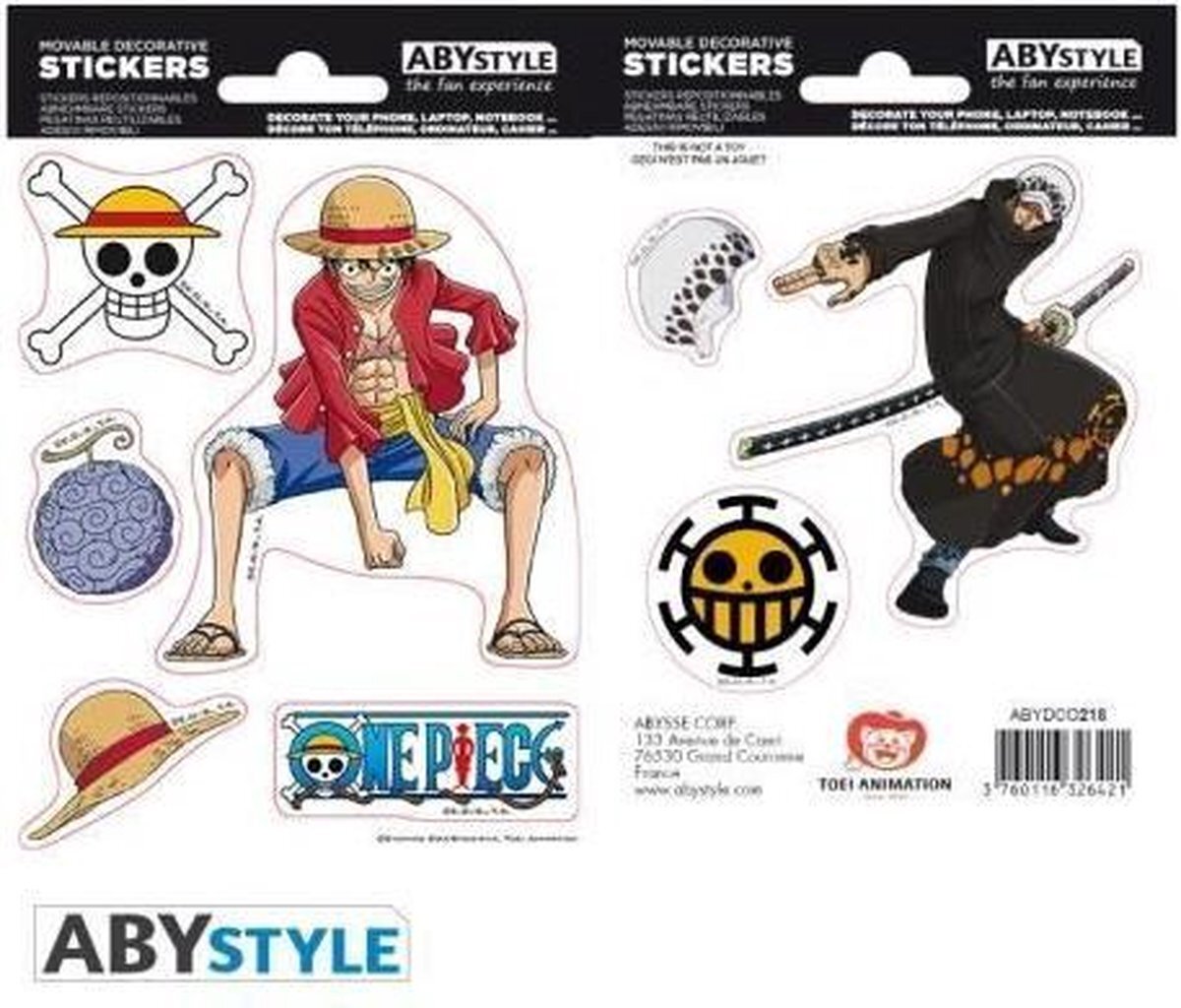 Abystyle - ONE PIECE - stickers - 16x11cm - Luffy & Law