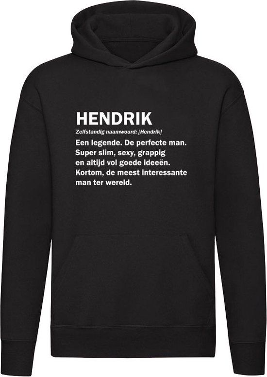 Sol's Hendrik Grappige Hoodie - Zwart - Unisex - Katoen - Cadeau
