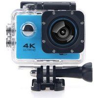 Aiorber 4K Action Camera with 64GB SD Card, App Connection, WLAN, Waterproof to 30m, 2-inch, Blue