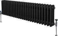 MonsterShop Monster Group BV Traditionele 3 kolom radiator - zwart - 300x1192mm - 3612 btu