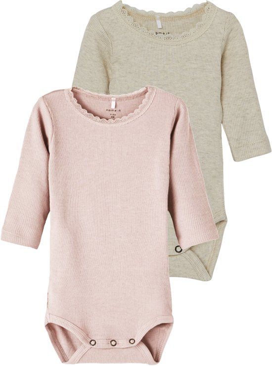 NAME IT NBFKAB 2P LS BODY NOOS Romper - Peyote Melange